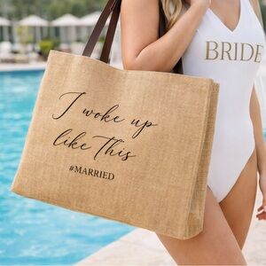 🆕 #MARRIED Jute Tote Bag